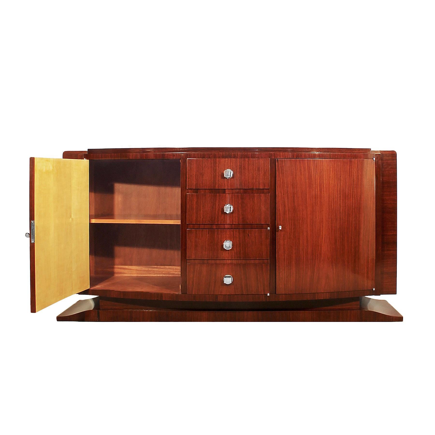 1930´s Art Deco Sideboard In Mahogany and Bronze - France In Good Condition For Sale In Girona, ES