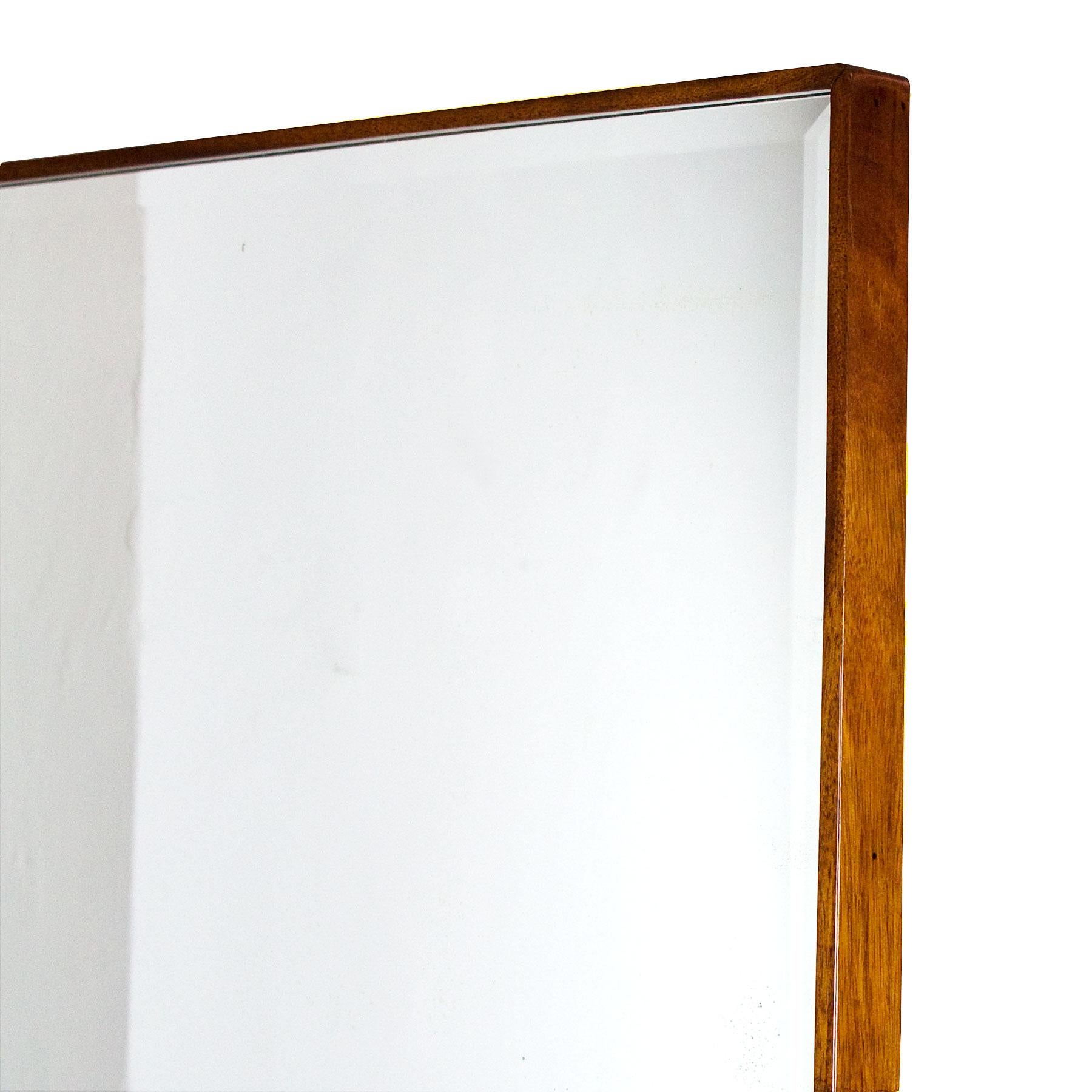 Mirror 1930s Art Deco Vanity, Style of Jean Fauré Mottled Mahogany, Toulouse, France
