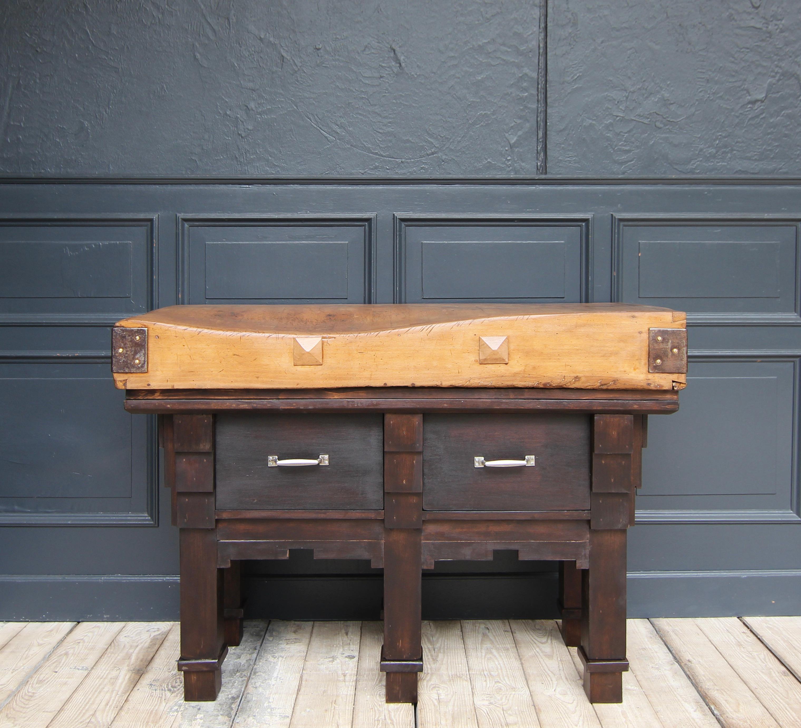 European 1930´s Butcher Block Table
