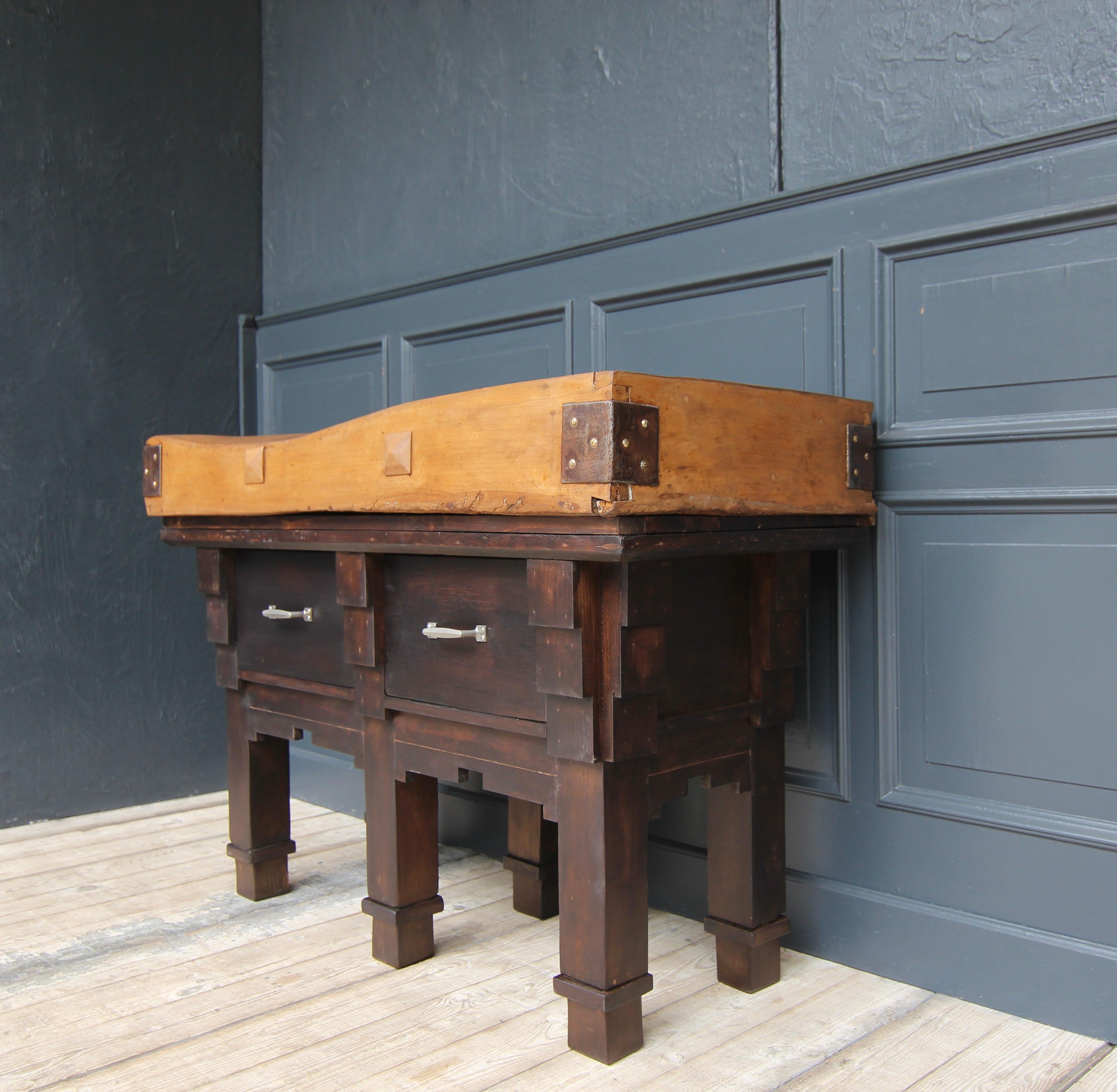 1930´s Butcher Block Table In Good Condition In Dusseldorf, DE
