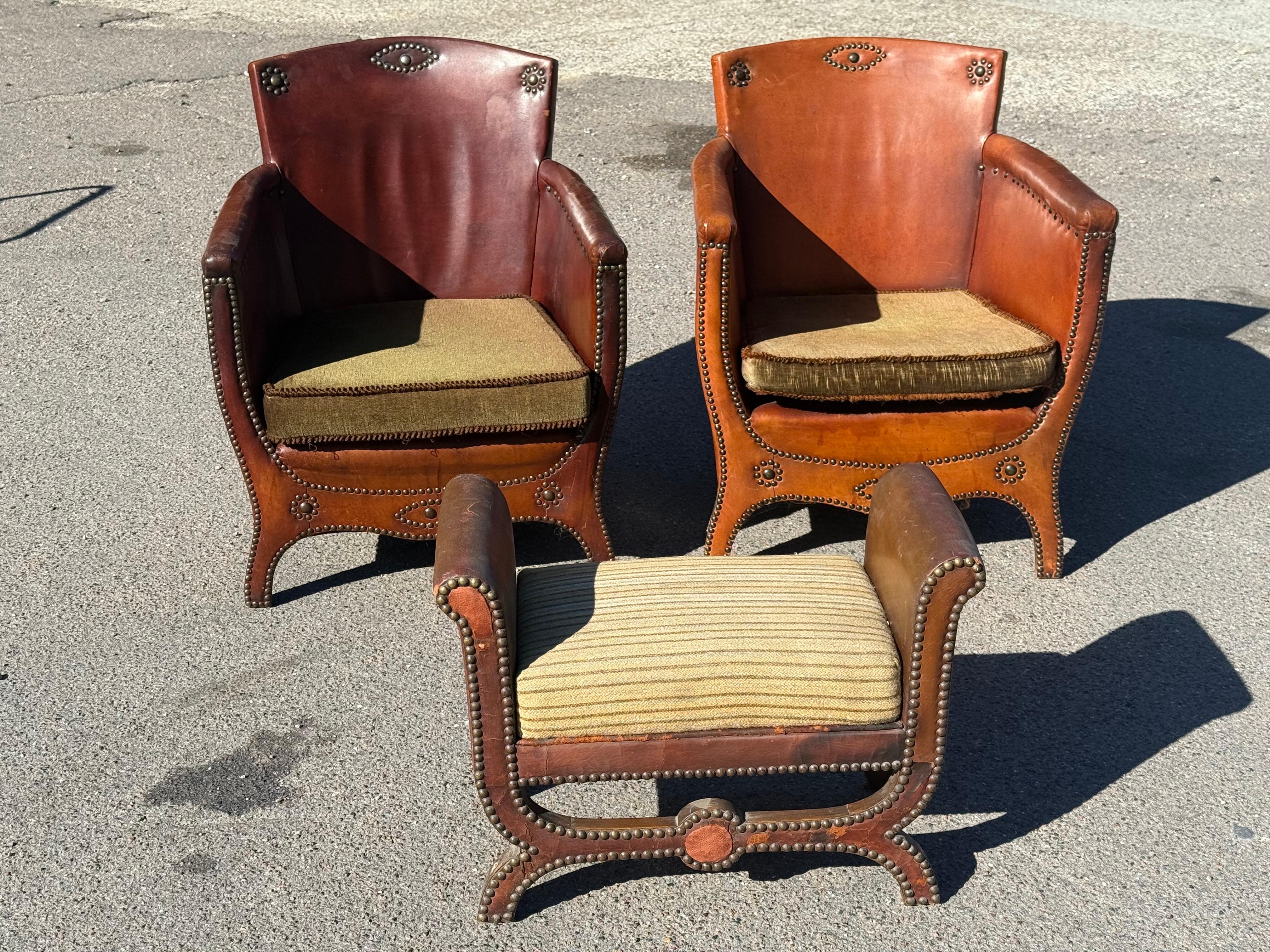 Otto Schultz, chaises longues et ottomanes des années 1930, par Boet AB, Suède. en vente 11