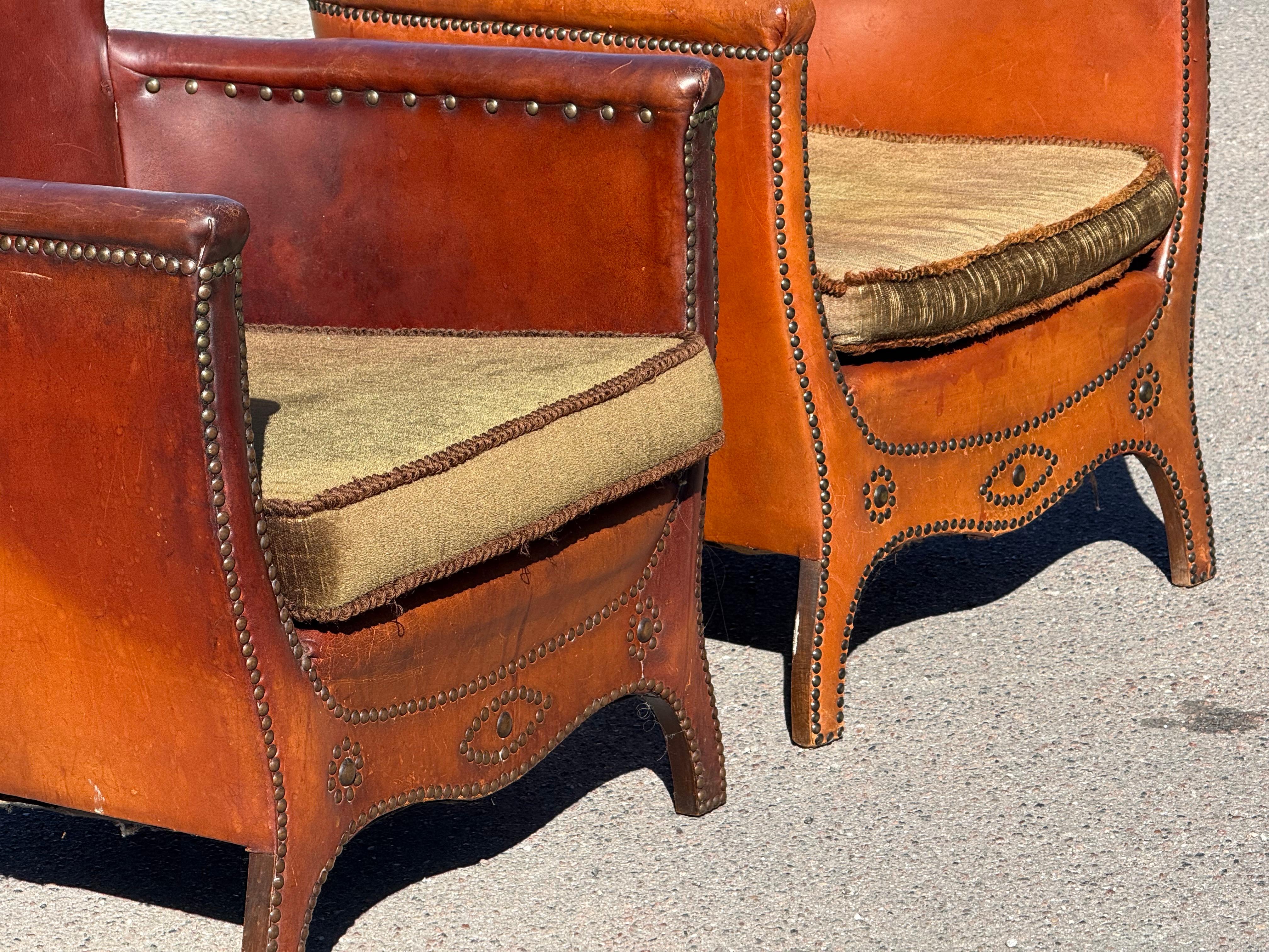 Scandinave moderne Otto Schultz, chaises longues et ottomanes des années 1930, par Boet AB, Suède. en vente