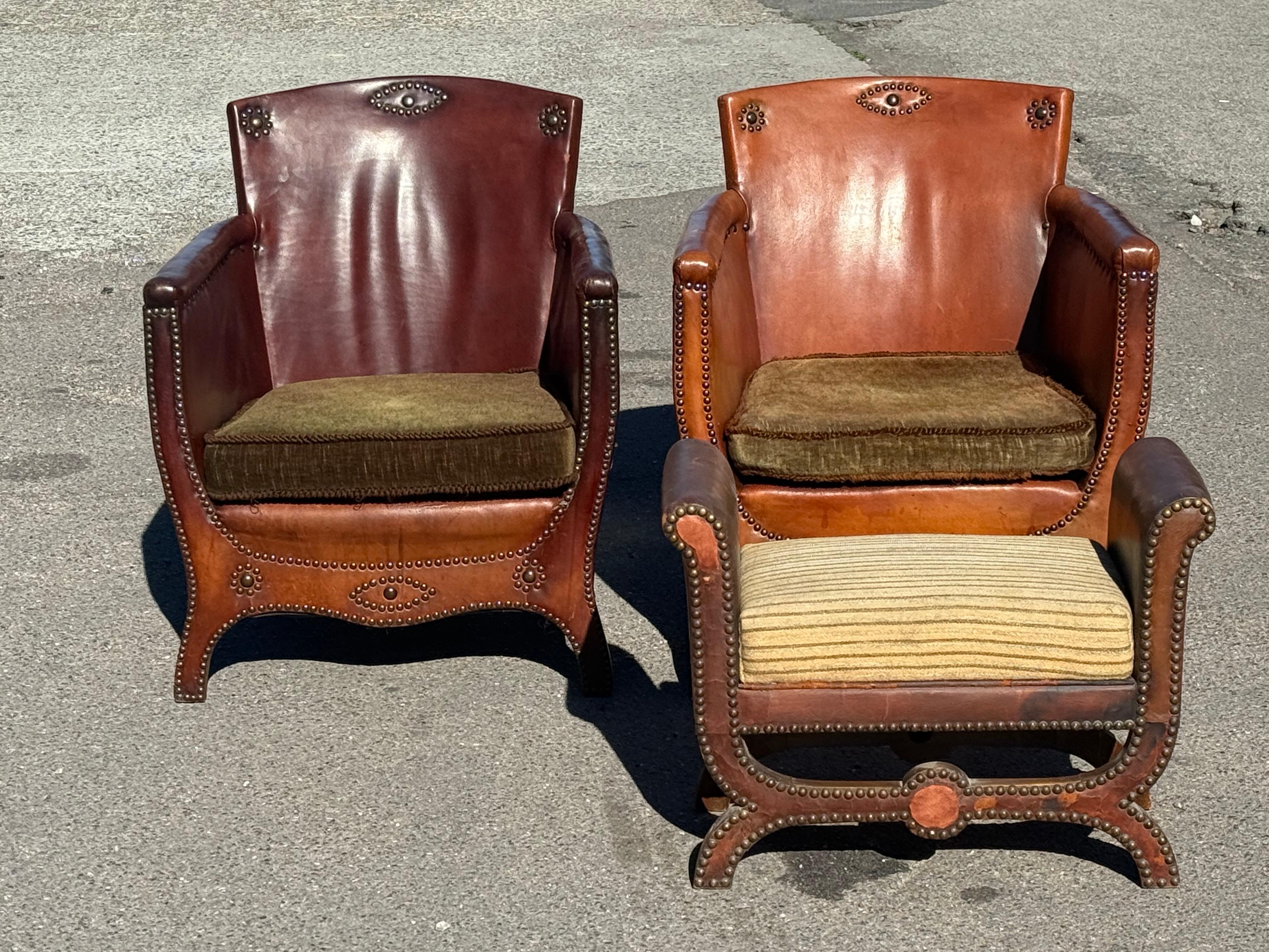 Milieu du XXe siècle Otto Schultz, chaises longues et ottomanes des années 1930, par Boet AB, Suède. en vente