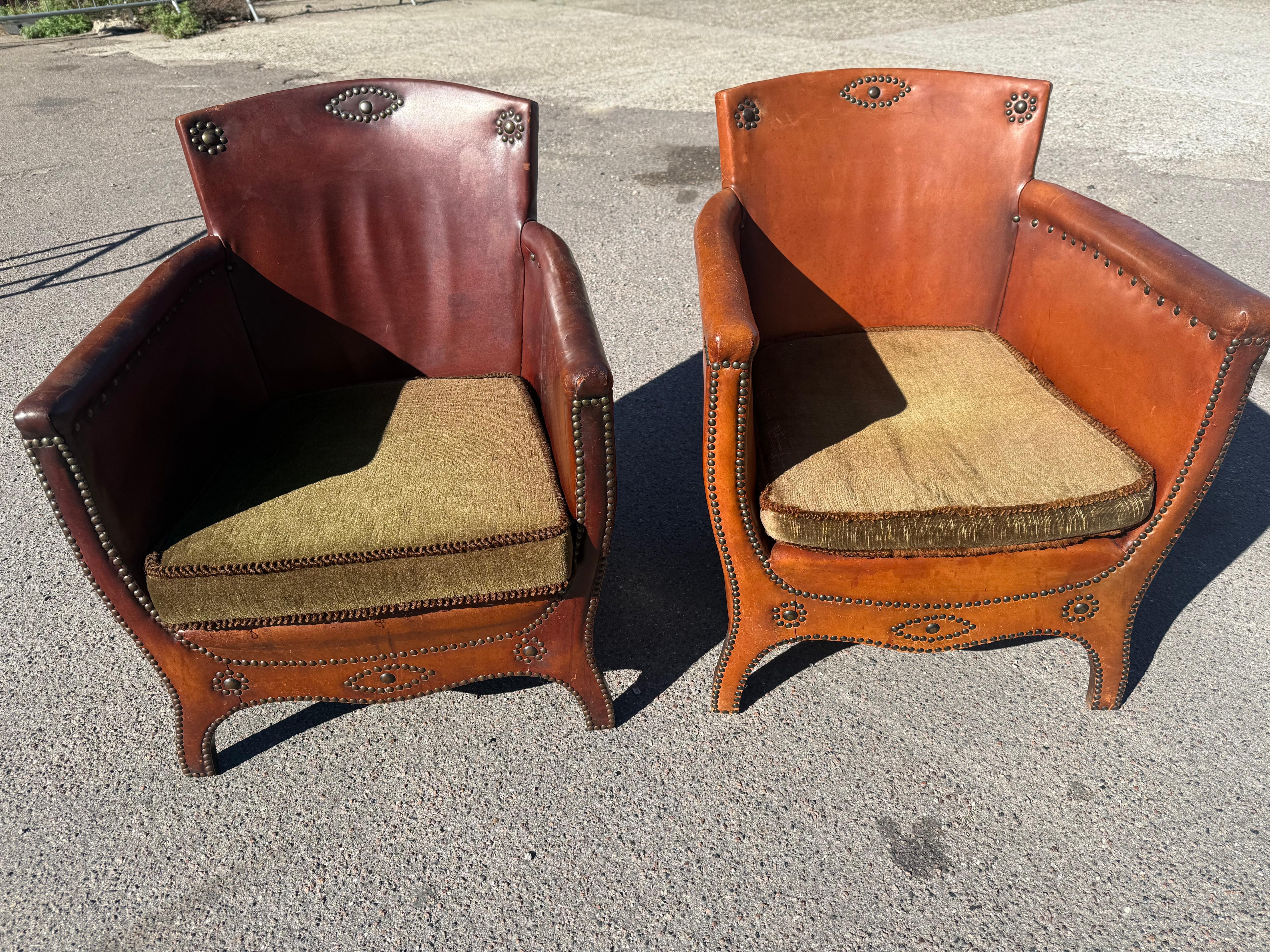 Otto Schultz, chaises longues et ottomanes des années 1930, par Boet AB, Suède. en vente 1