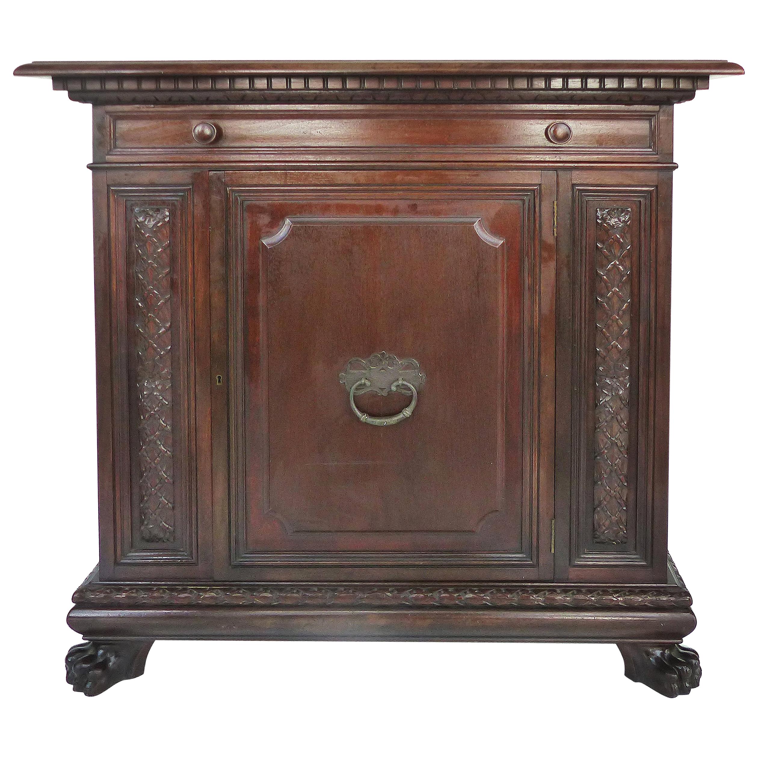 1930 S. Pagano Carved Lion Paw Traditional Cabinet