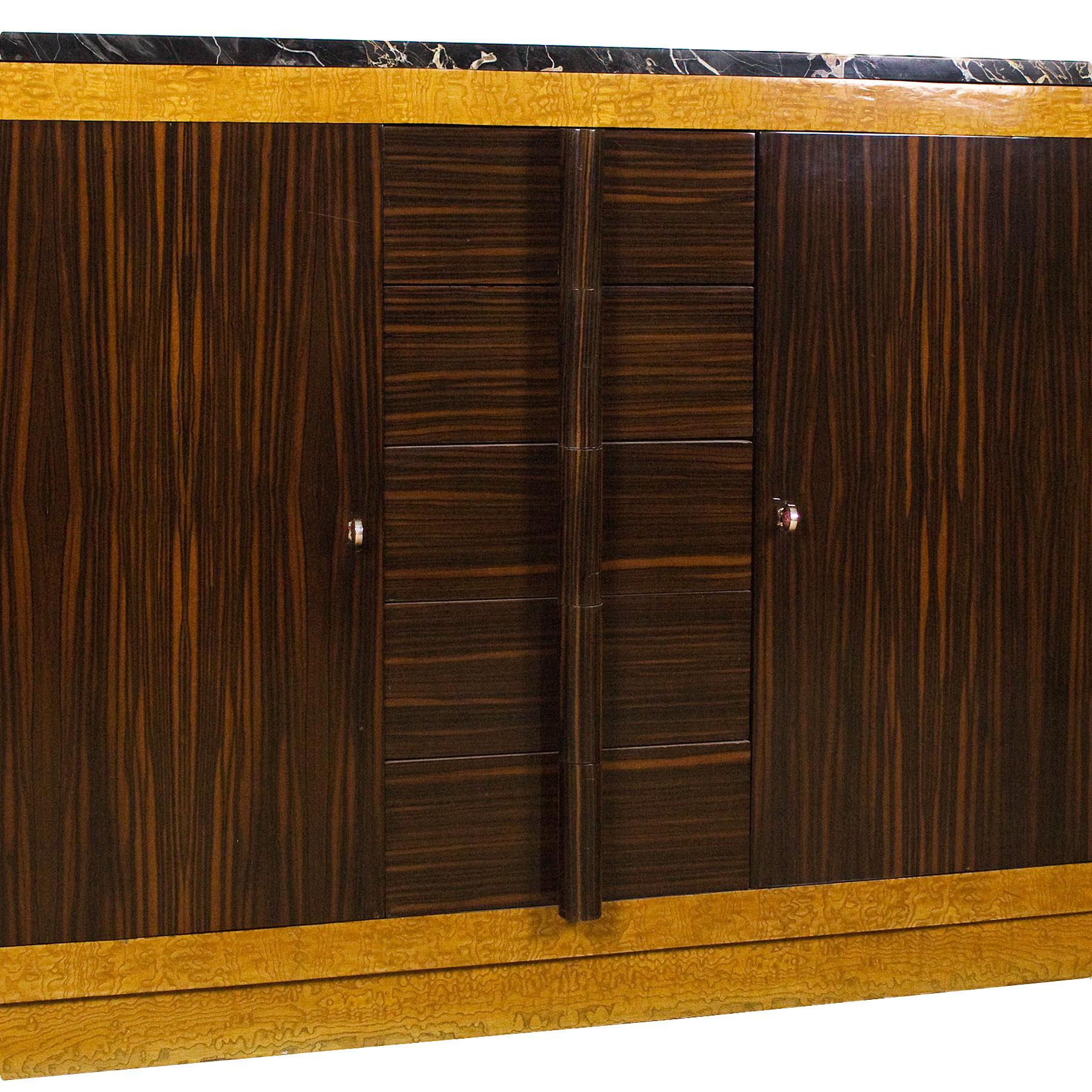 Rounded Art Deco Sideboard by Jean Fauré, Macassar Ebony - France, 1930s For Sale 2