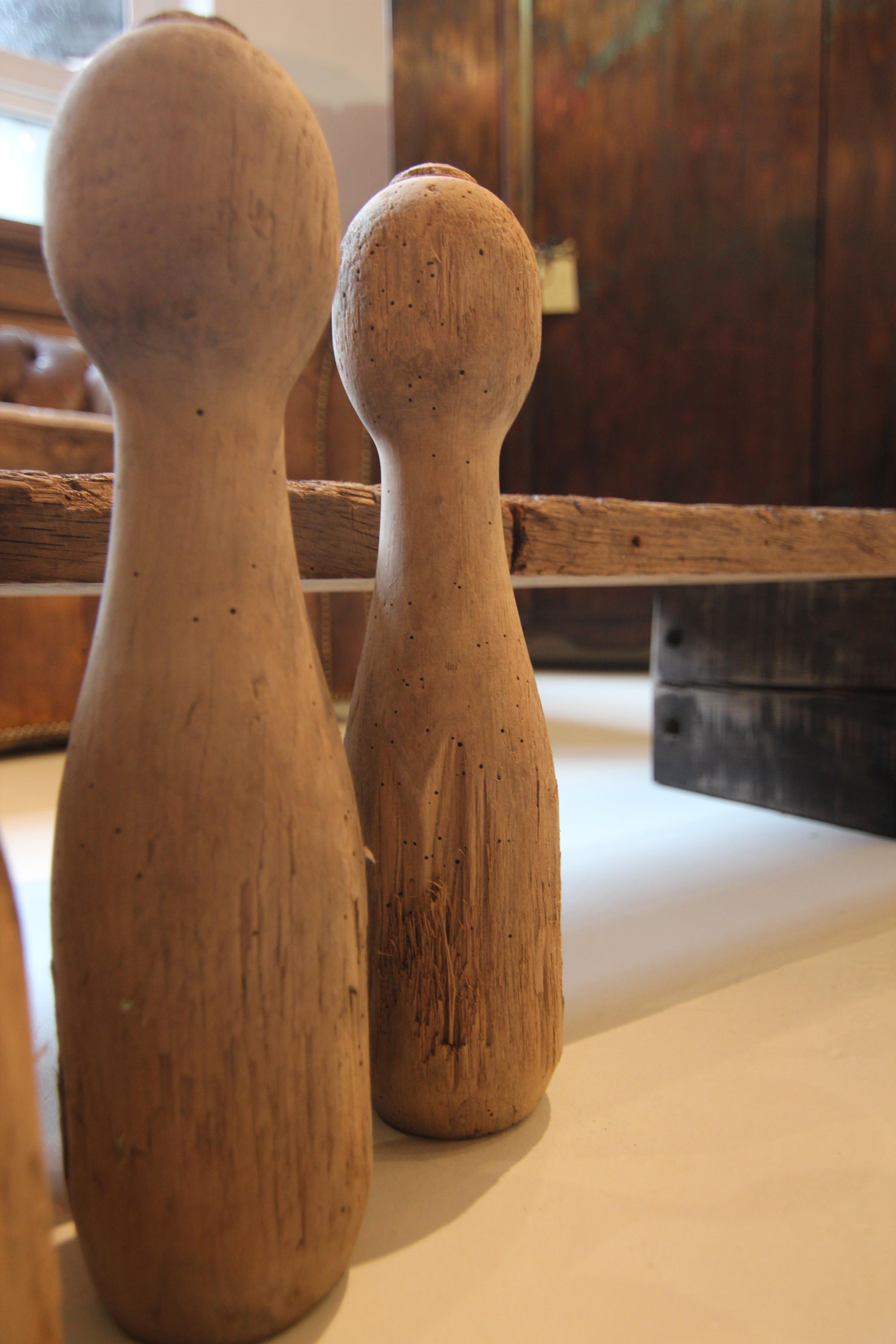 Perni da bowling in legno del 1930, set di 6 pezzi in vendita 6