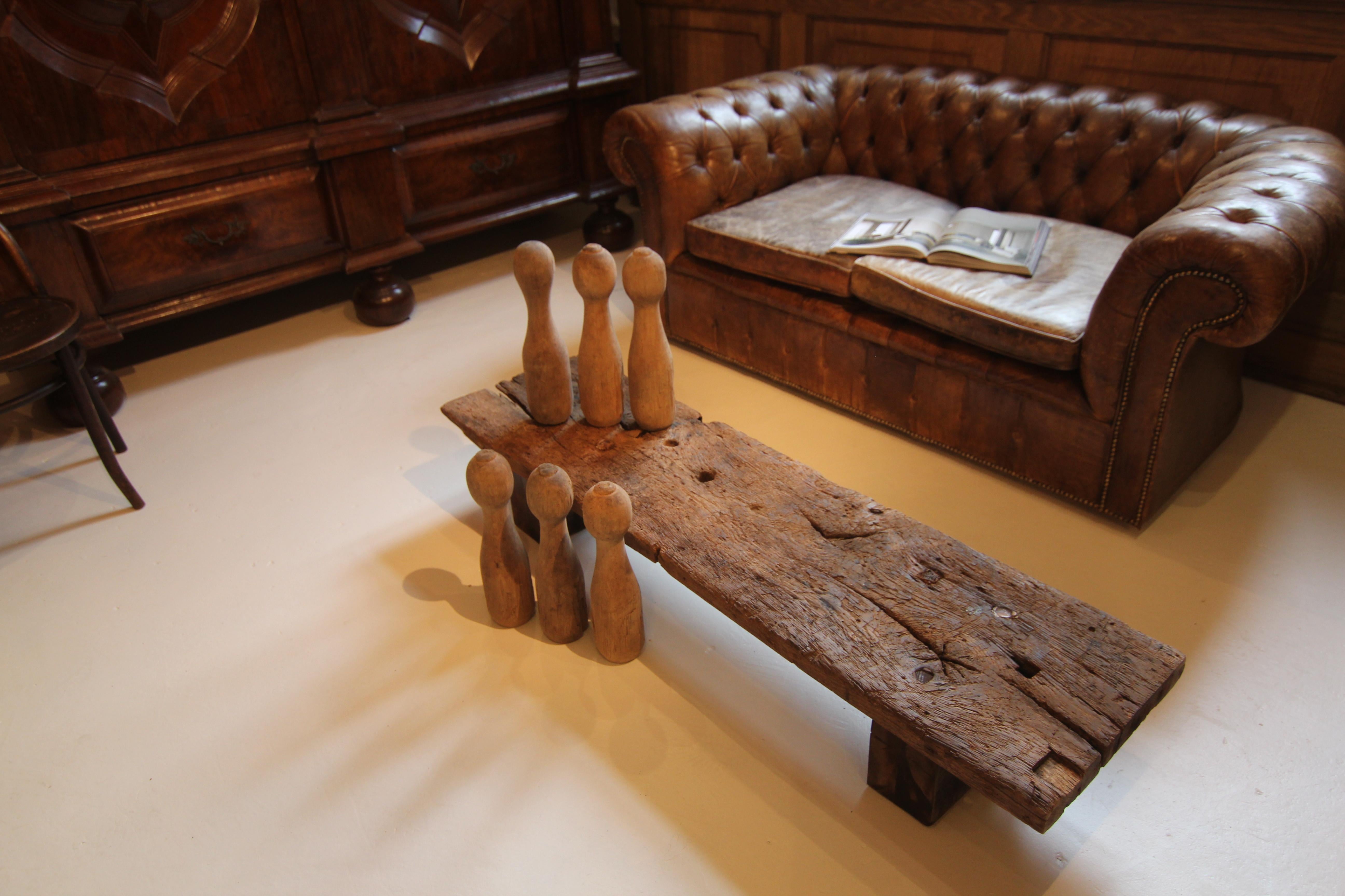 Perni da bowling in legno del 1930, set di 6 pezzi In condizioni deteriorate in vendita a Dusseldorf, DE