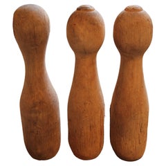 Vintage 1930´s Wooden Bowling Pins, Set of 6