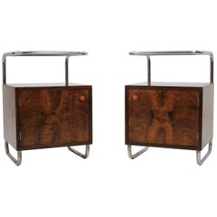 1930 Set of Two Bauhaus Bedside Cabinets by Kovona, Czechoslovakia