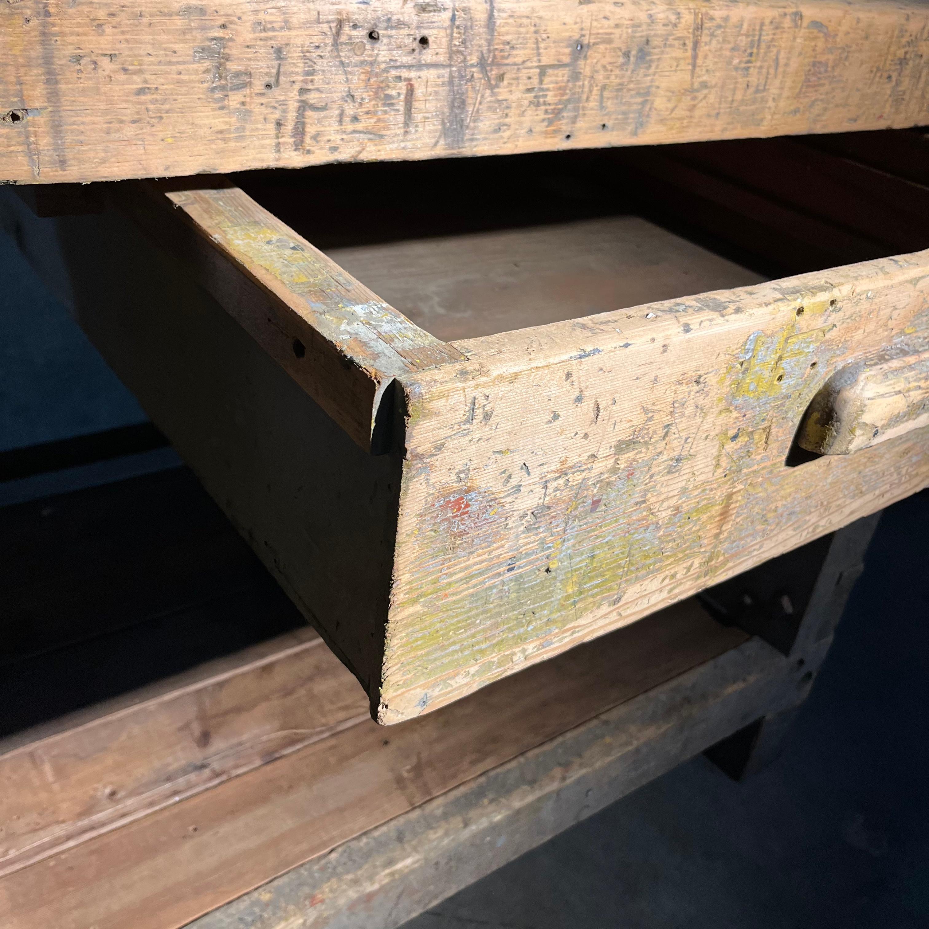 1930 Solid Carpenter Industrial Work Bench  2
