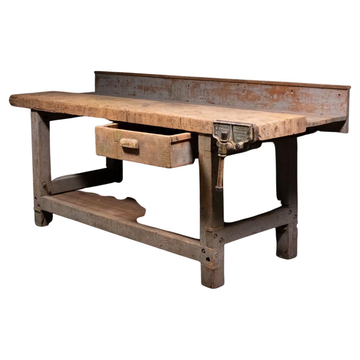 1930 Solid Carpenter Industrial Work Bench 