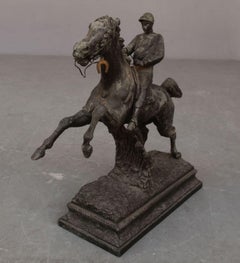 1930 Spelter Sculpture Jockey and His Horse