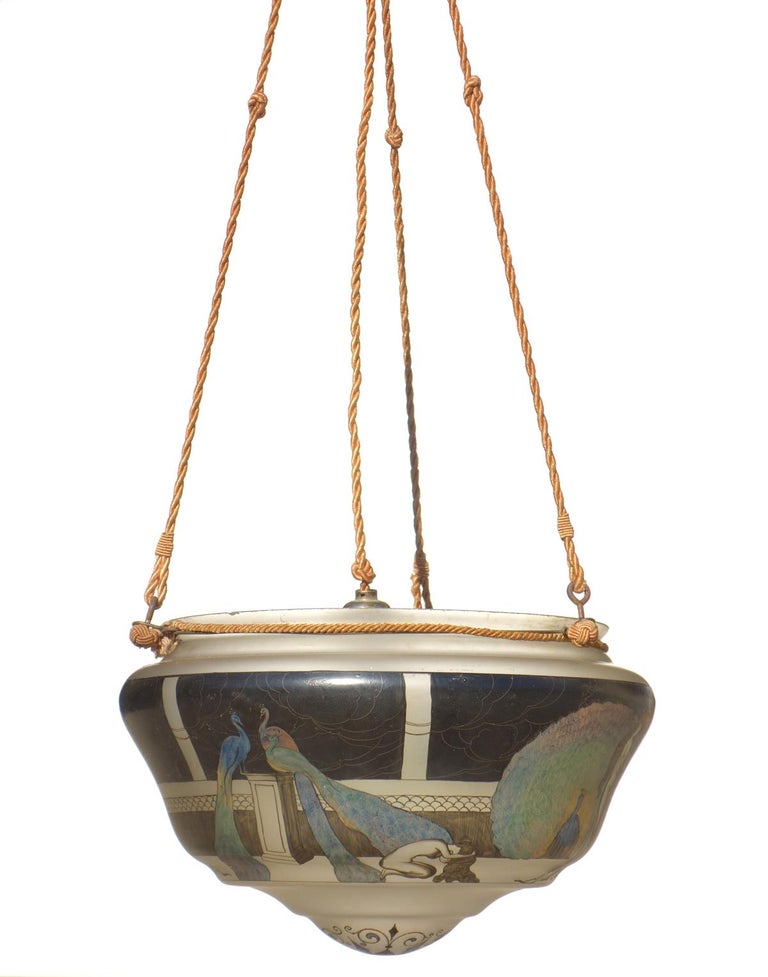 Italian 1930 Vedar luigi Fontana Art Deco Murano Glass Ceiling Lamp For Sale