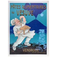 1930 Vendroux - Pasta Vesuvius Original Vintage Poster