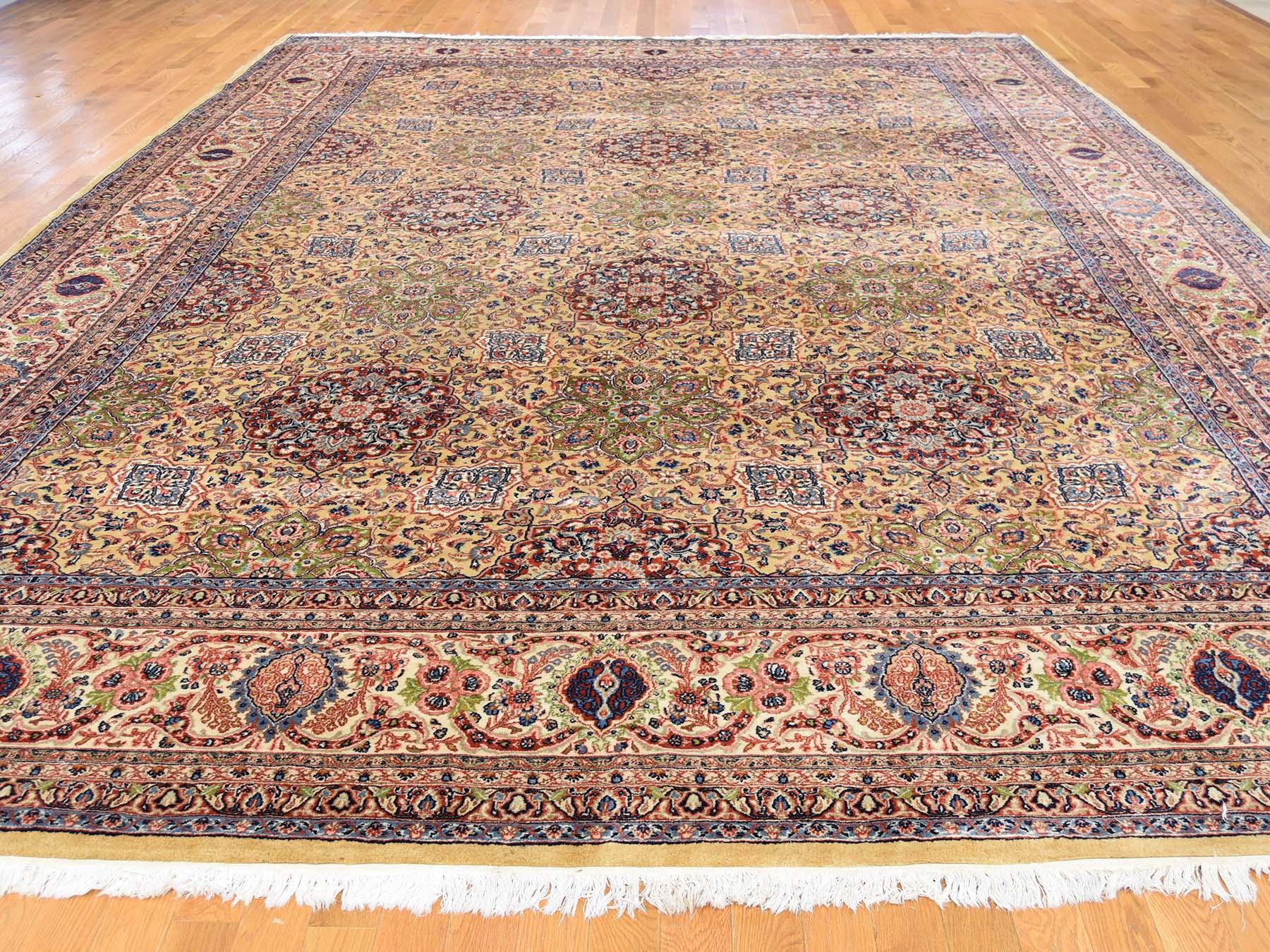 This is a genuine hand knotted oriental rug. It is not hand tufted or machine made rug. Our entire inventory is made of either hand knotted or handwoven rugs.

Bring life to your home with this admirable antique carpet. This handcrafted Persian