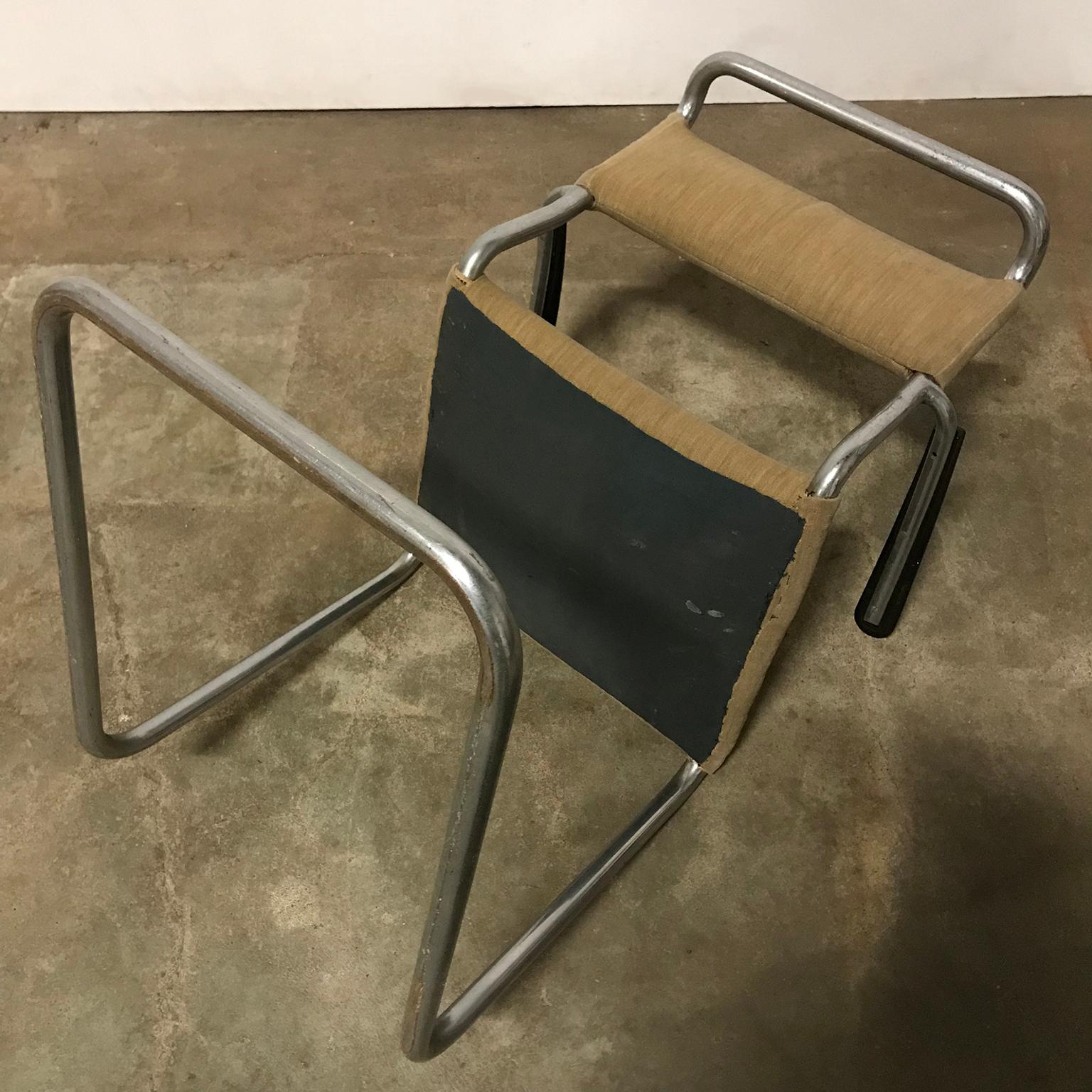 1930, W.H. Gispen, Original Very Early 204 Chair with Horse Hair Filling For Sale 12