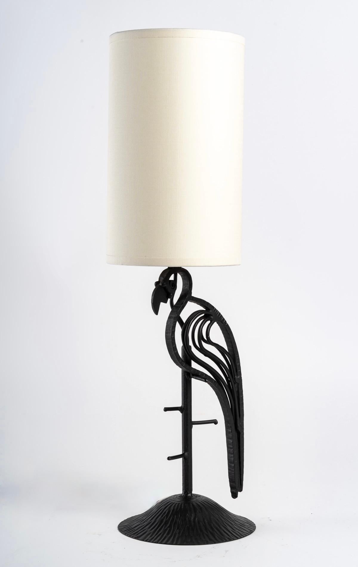 Mid-20th Century 1930 Wrought iron lamp Esprit Muller For Sale