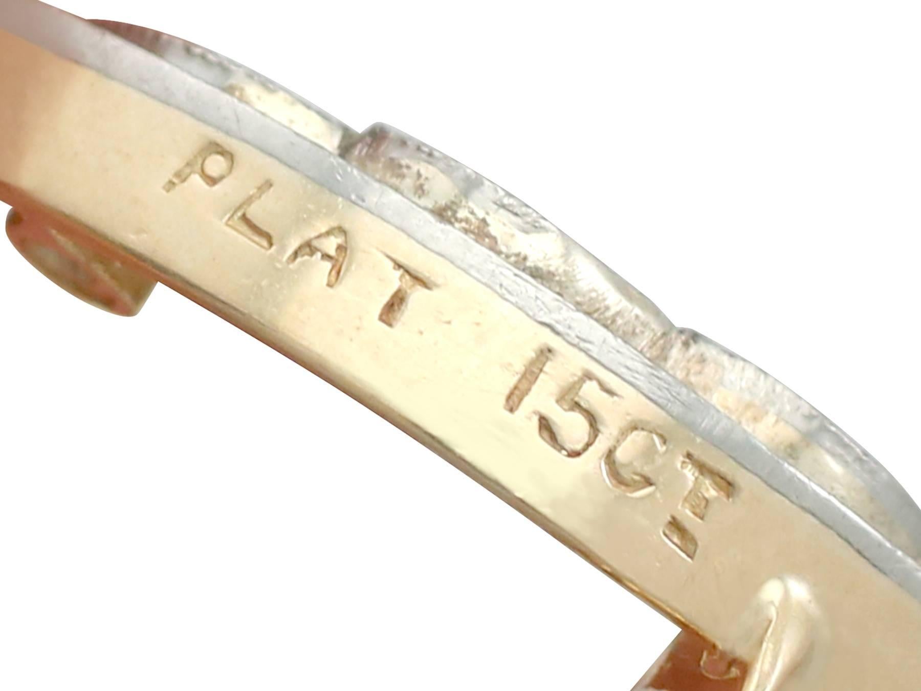 Women's 1930s Diamond Yellow Gold Platinum Set Bow Brooch For Sale