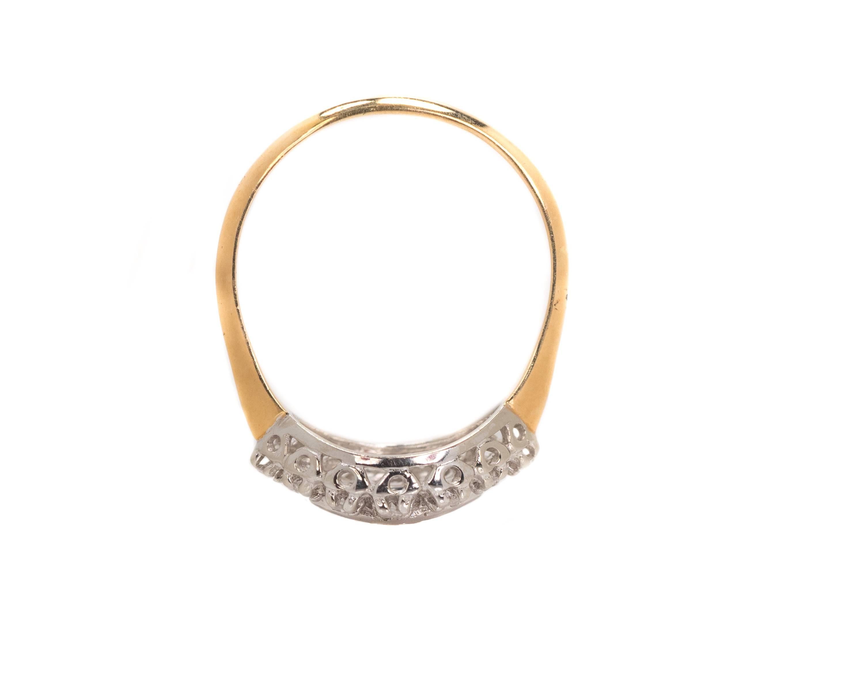 Art Deco 1930s 0.25 Carat Diamond and 14 Karat Gold Two-Tone Antique Ring