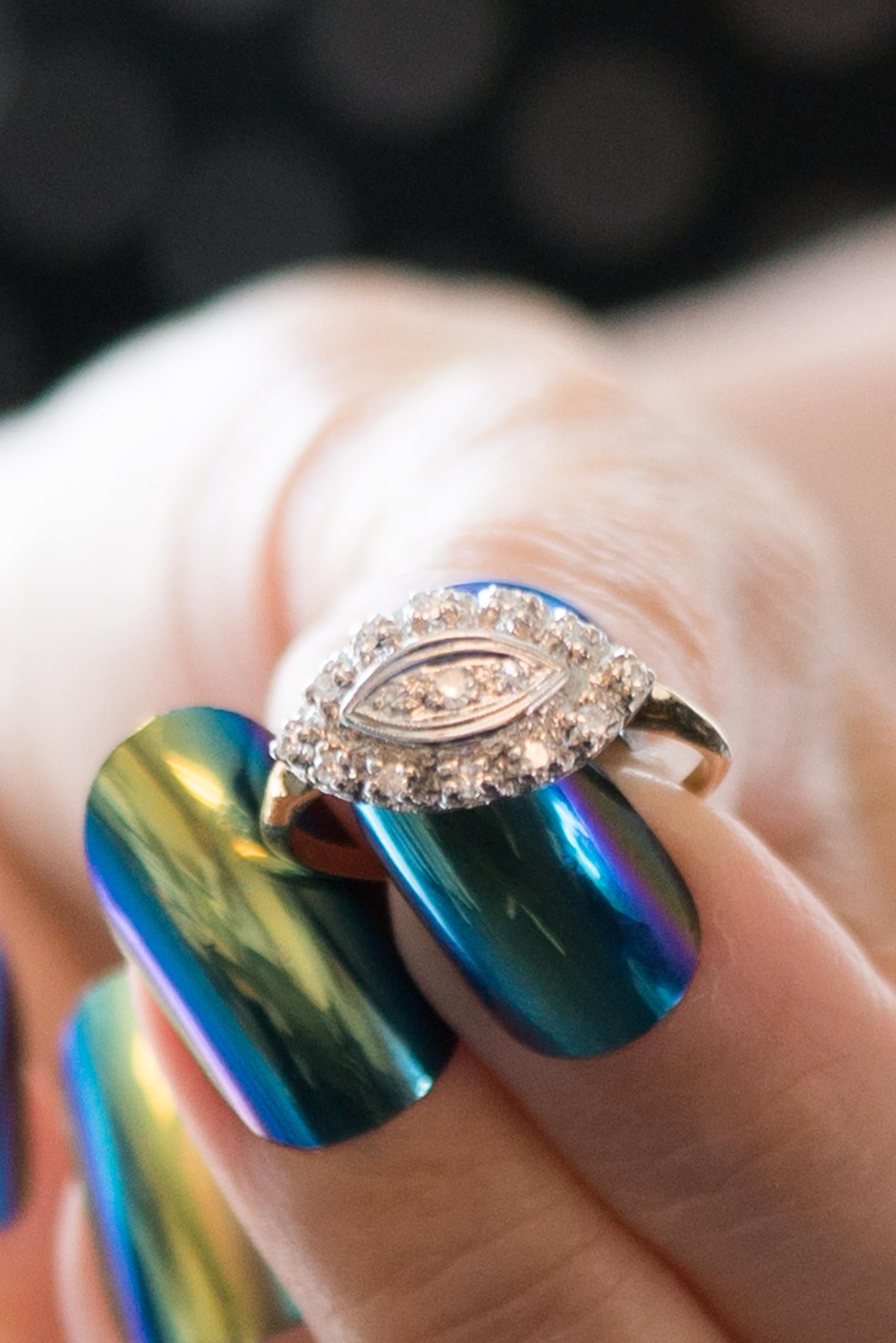 Women's 1930s 0.25 Carat Diamond and 14 Karat Gold Two-Tone Antique Ring
