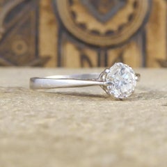 1930s 0.45 Carat Diamond Solitaire Engagement Ring in 18 Carat Gold and Platinum