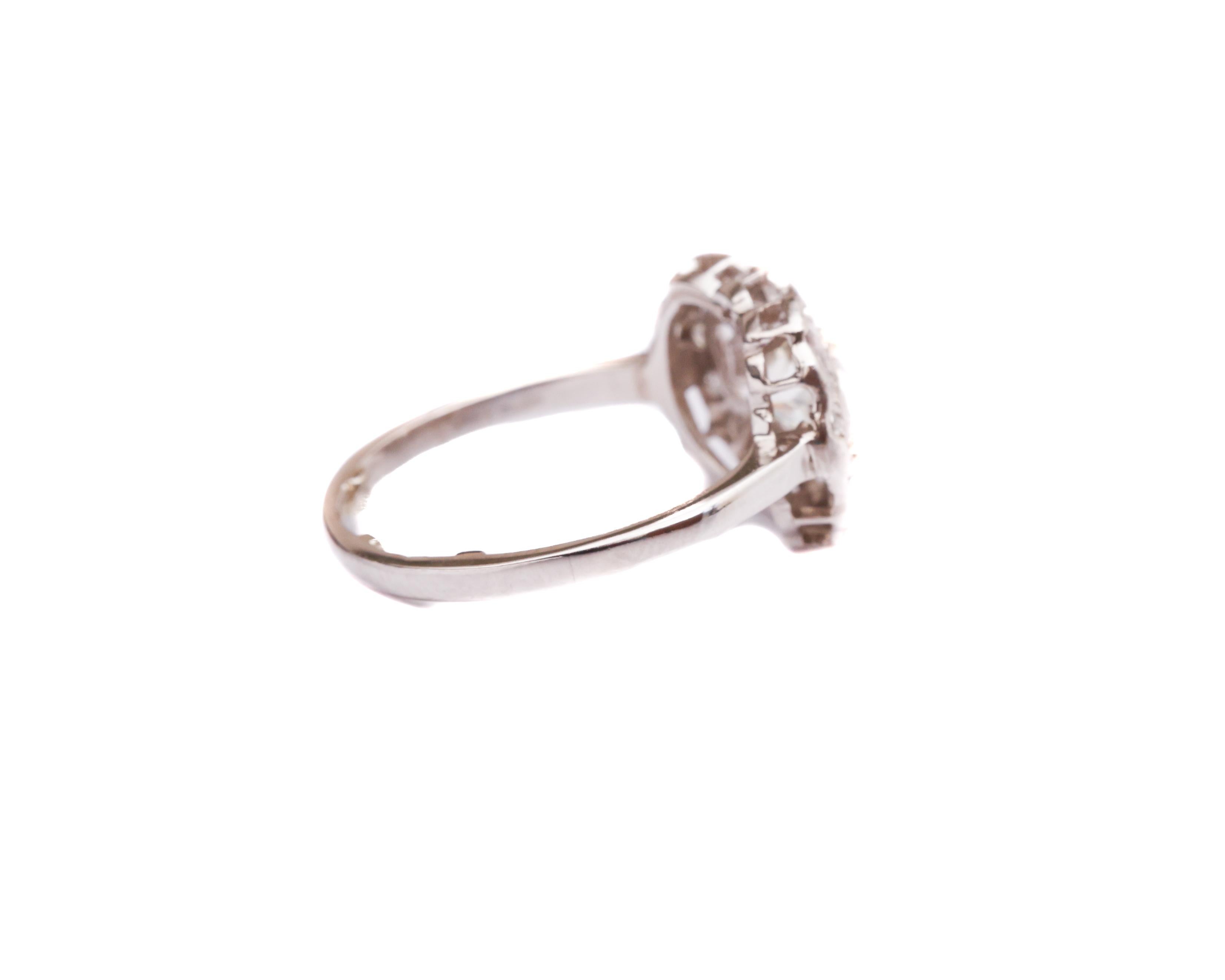1930s 1.20 Carat Total Diamond Platinum Engagement Ring In Excellent Condition In Atlanta, GA