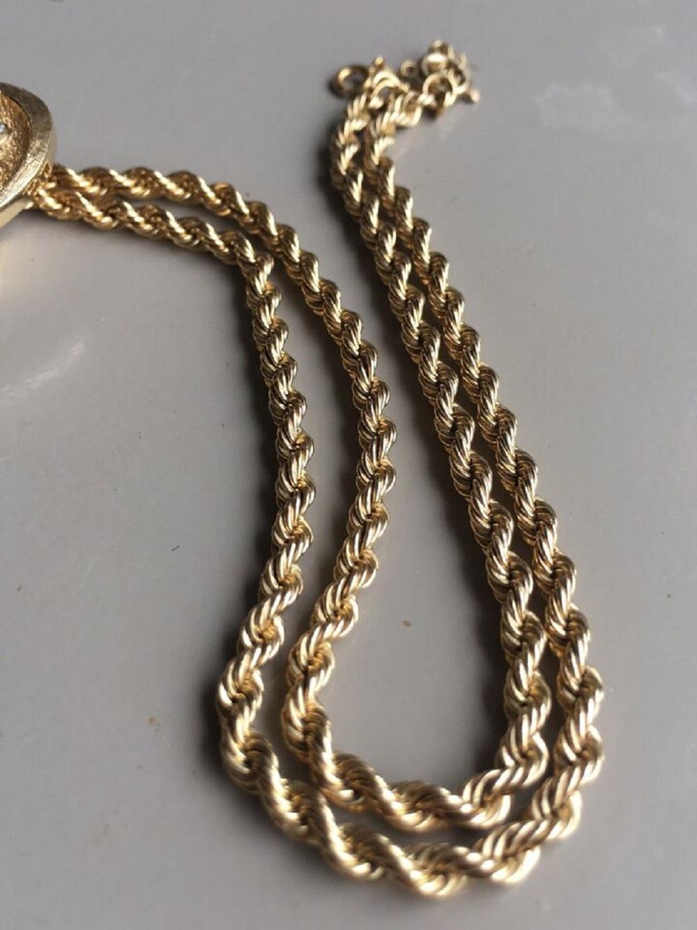 Round Cut 1930s 14K Gold Slider Necklace Pineapple Tassel ِDiamond American For Sale