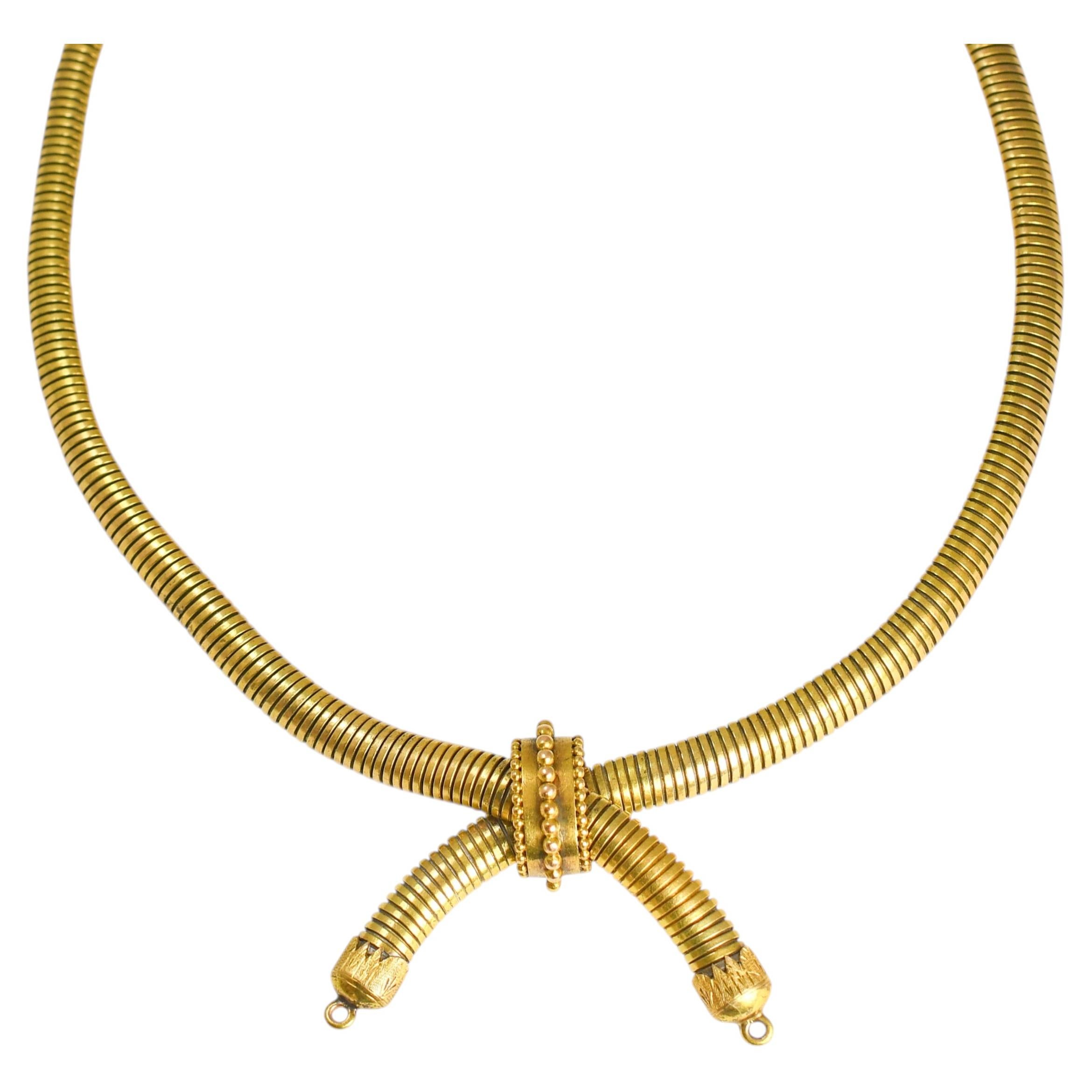 Collar Tubogas de oro de 14k de los años 30