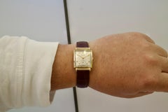 1930s 14k Gold Waltham Art Deco Wristwatch with Historic Engraving