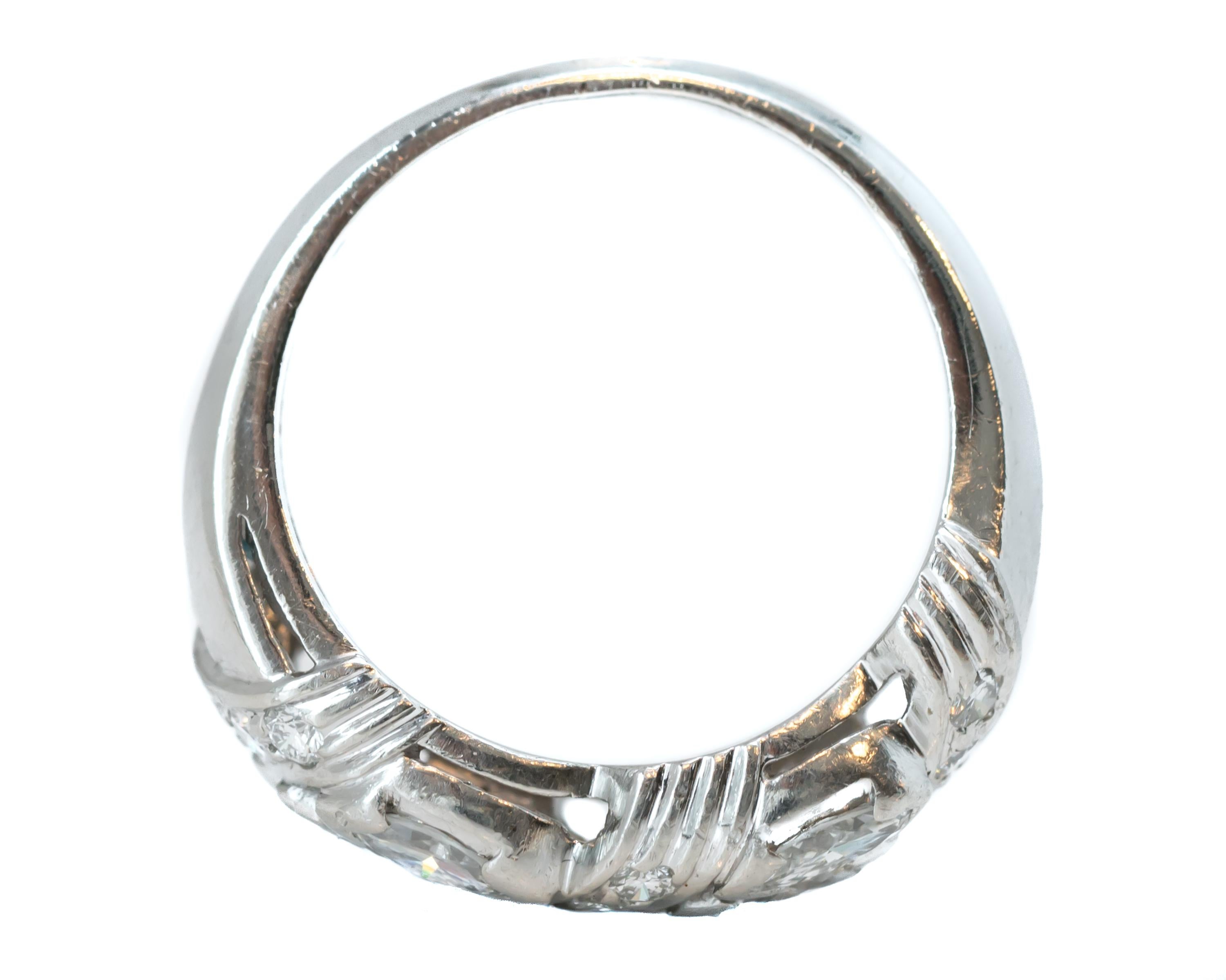 1930er Jahre 1,5 Karat Gesamtdiamant und Platinband Ring im Zustand „Gut“ im Angebot in Atlanta, GA