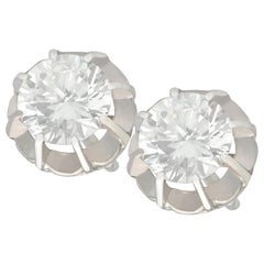 1930s 1.52 Carat Diamond and White Gold Stud Earrings