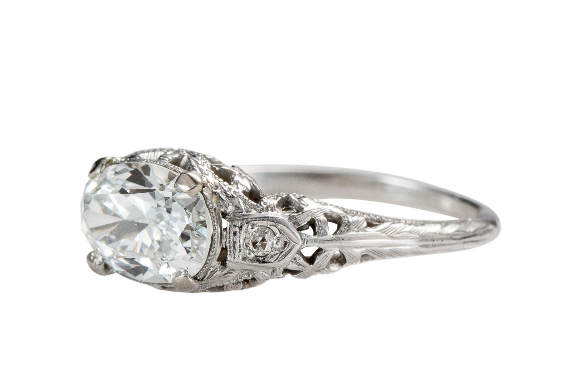 1.6 carat oval diamond ring