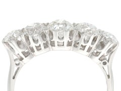 1930s 1.67 Carat Diamond White Gold Platinum Set Five-Stone Ring