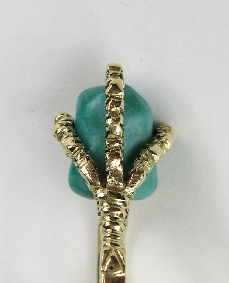 18 Karat Gold Griffin Talon Turquoise Ring 1930s For Sale at 1stDibs |  griffin talon ring, griffin's talon
