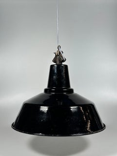 1930s/1940s Ceiling Lamp Industrial Lamp Enamel Loft Metal Bauhaus Design