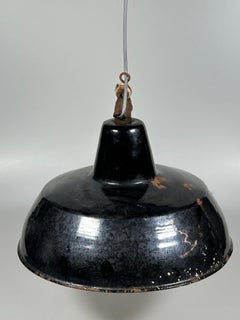 1930s/1940s Ceiling Lamp Industrial Lamp Enamel Loft Metal Bauhaus Design