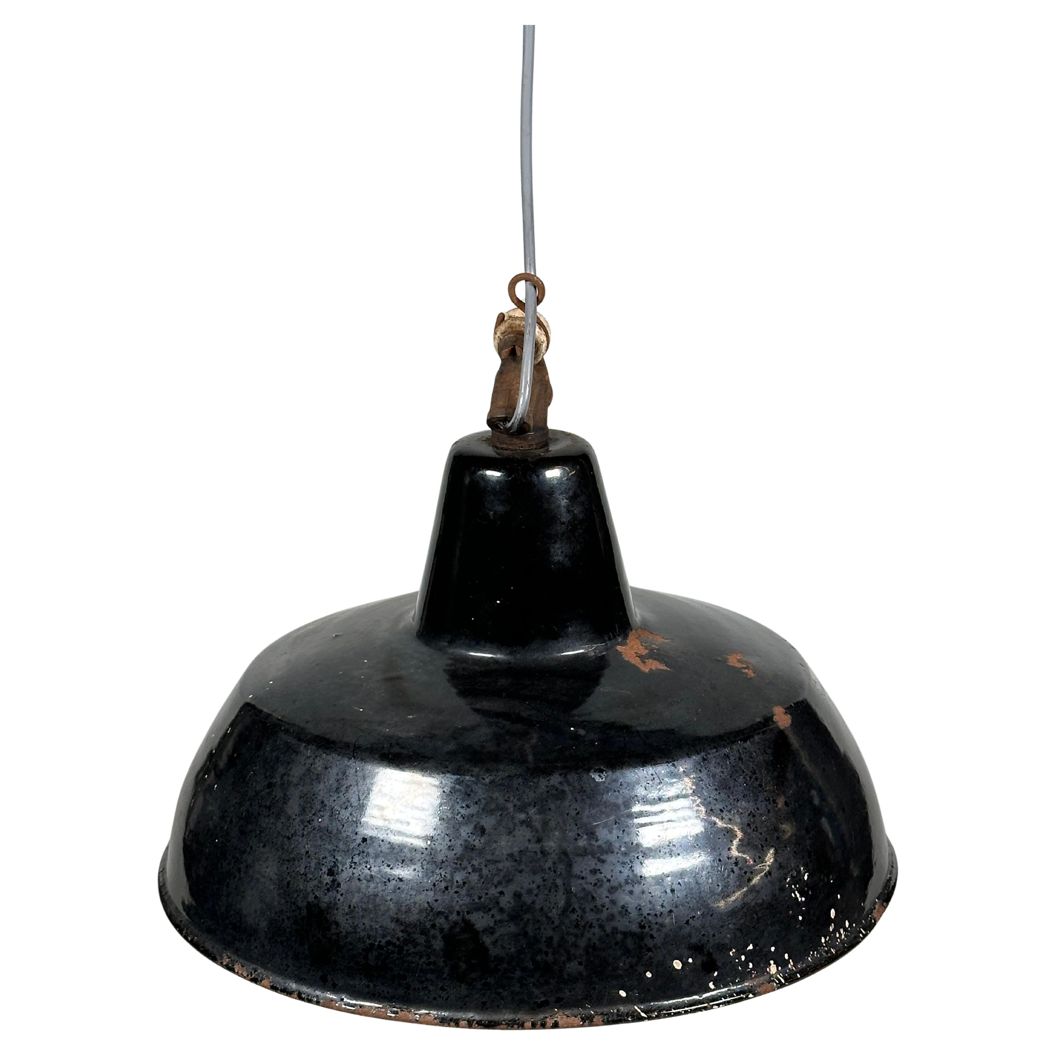 1930s/1940s Ceiling Lamp Industrial Lamp Enamel Loft Metal Bauhaus Design
