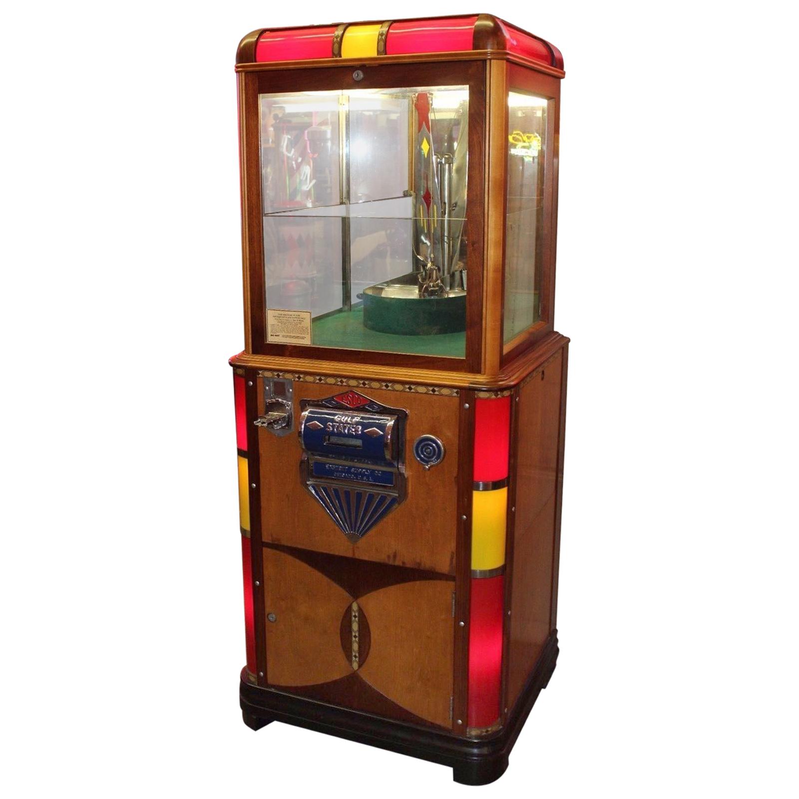 1930s-1940s ESCO Sunburst "Light Up" Digger Claw 5c Vintage Crane Arcade Game For Sale