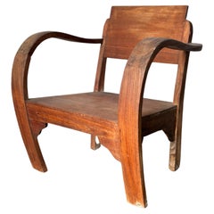 1930s/1940s French Primitive Bentwood Armchair