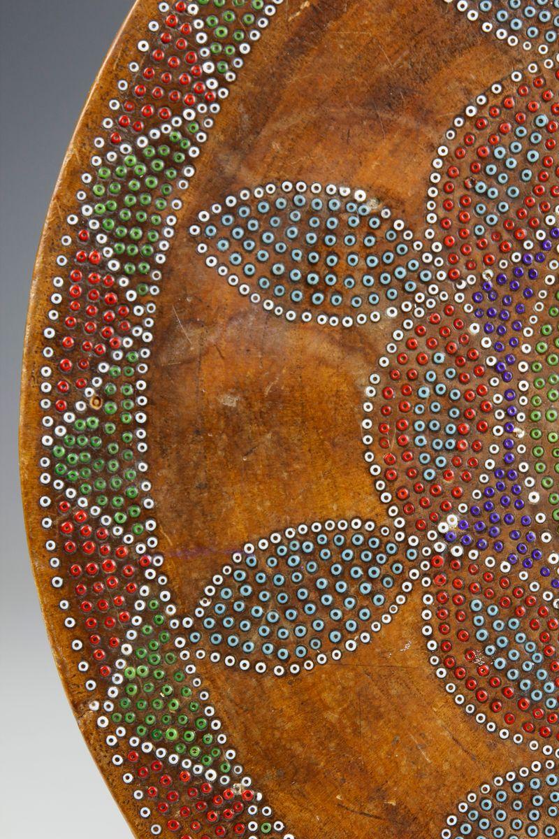 20th Century 1930's - 1940's Kamba Stool with Beaded Top  For Sale