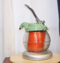 1930s-1940s Orange Crush Glass Syrup Art Deco Dispenser