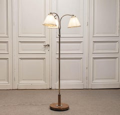 1930s–1940s three-arm floor lamp in the Art Deco style
