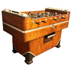 Vintage 1930s-1940s Wood and Aluminum Foosball Table, Football Game Table