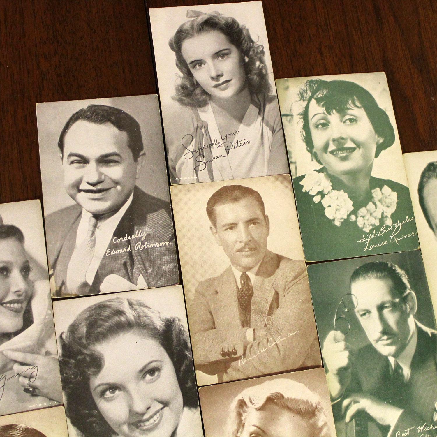 Paper 1930’s-1950’s Collection of 95 Vintage Movie Star Penny Arcade Trading Cards For Sale