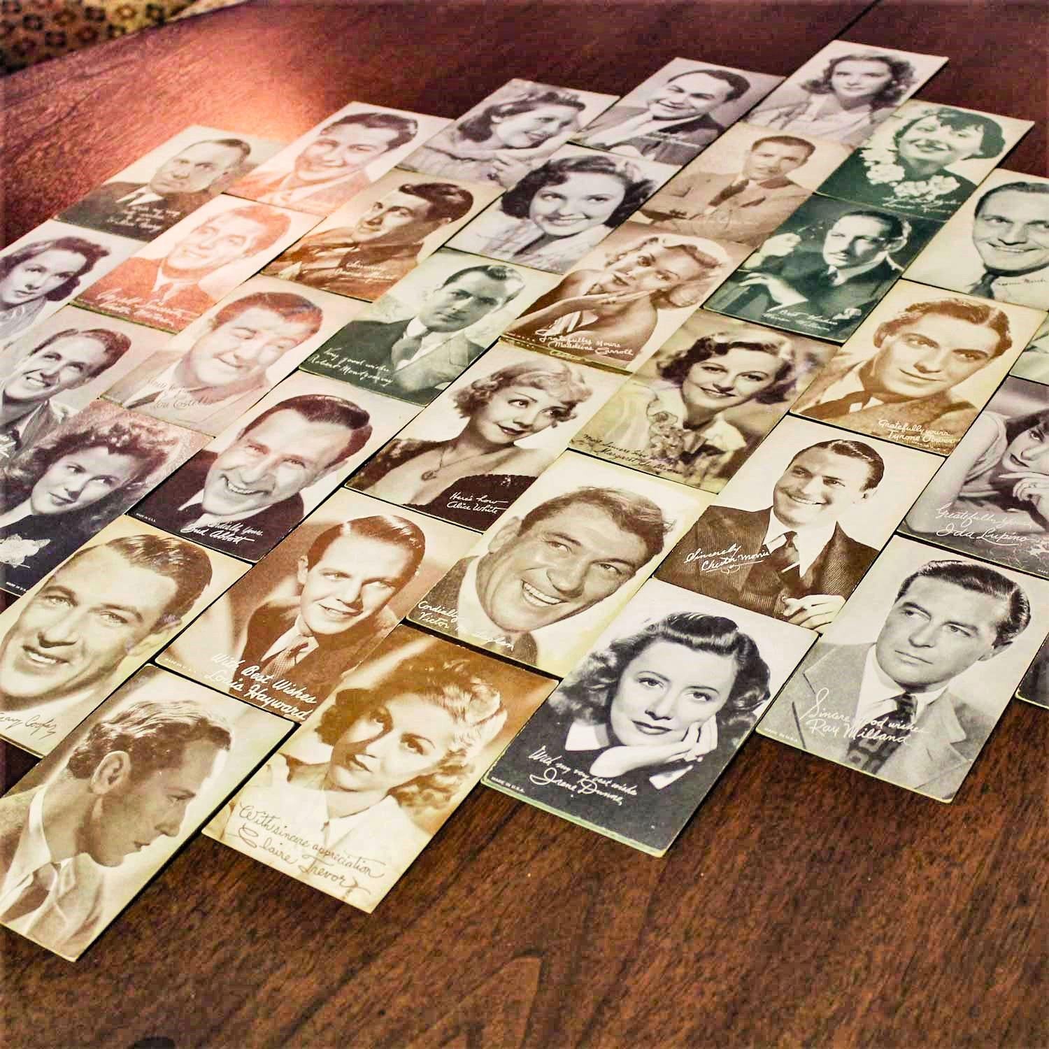 1930’s-1950’s Collection of 95 Vintage Movie Star Penny Arcade Trading Cards For Sale 1