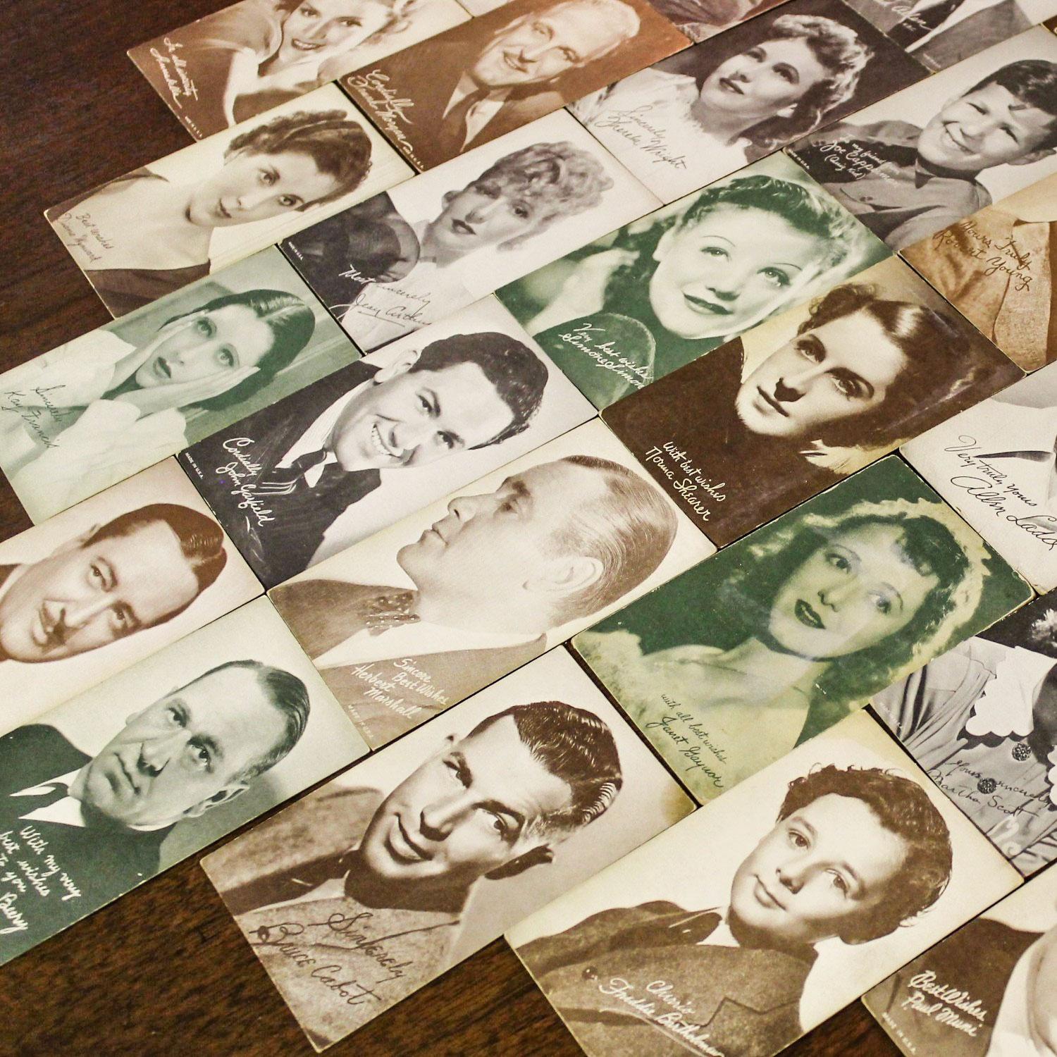 1930’s-1950’s Collection of 95 Vintage Movie Star Penny Arcade Trading Cards For Sale 2