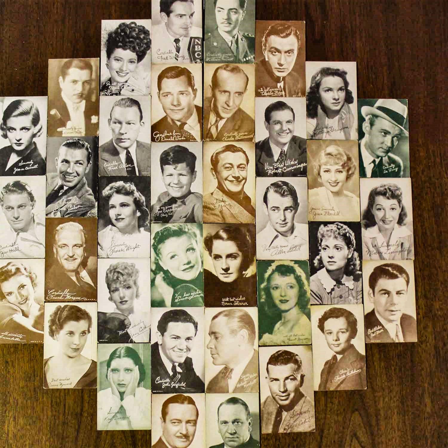 American 1930’s-1950’s Collection of 95 Vintage Movie Star Penny Arcade Trading Cards For Sale