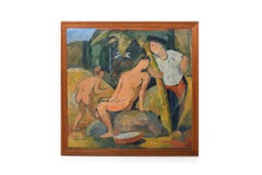 1930s-1950s Oilpainting Nude Scene Modern Art