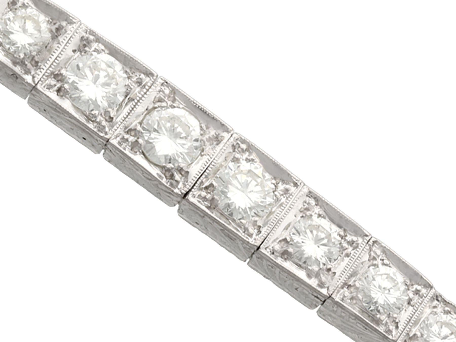1930s 2.02 Carat Diamond White Gold Bracelet 1